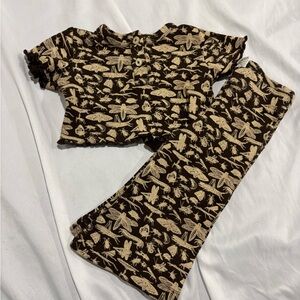 Kate Quinn Henley Lettuce Flare Set Forest Insects 6-12m